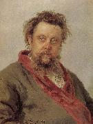 Ilia Efimovich Repin Mussorgsky portrait oil painting artist